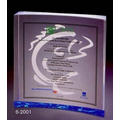 6-1/4"x6-1/4"x1" Acrylic Curved Square w/ Ripple Bottom Award